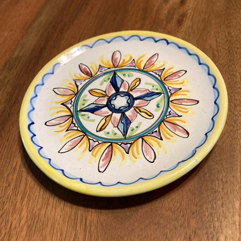 Hand painted Italian ceramic small plate decor from Capri